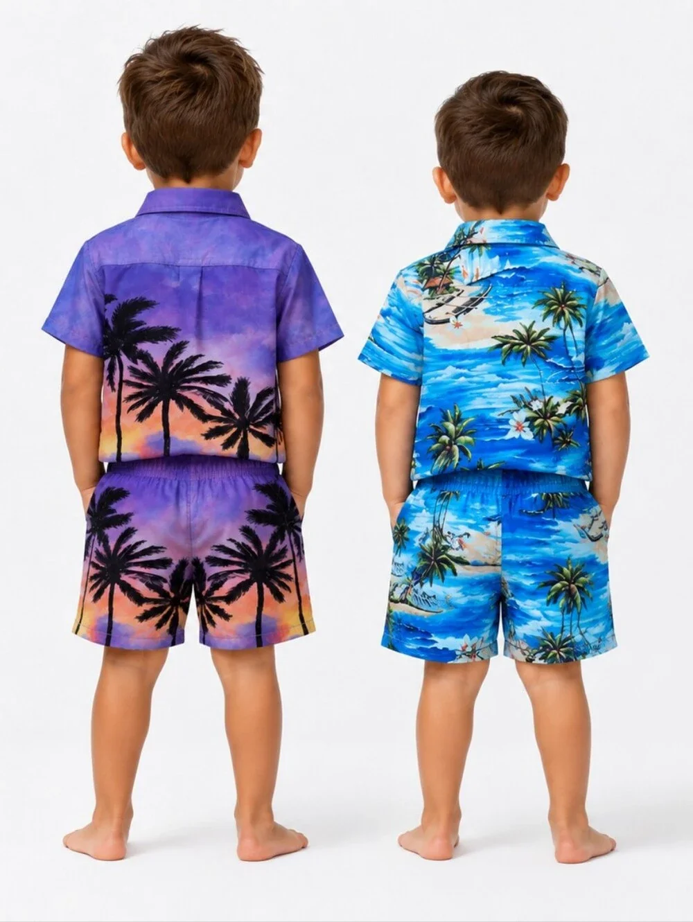 SHEIN BOYS SET OF 2 TROPICAL HAWAIIAN OUTFITS SZ 4T